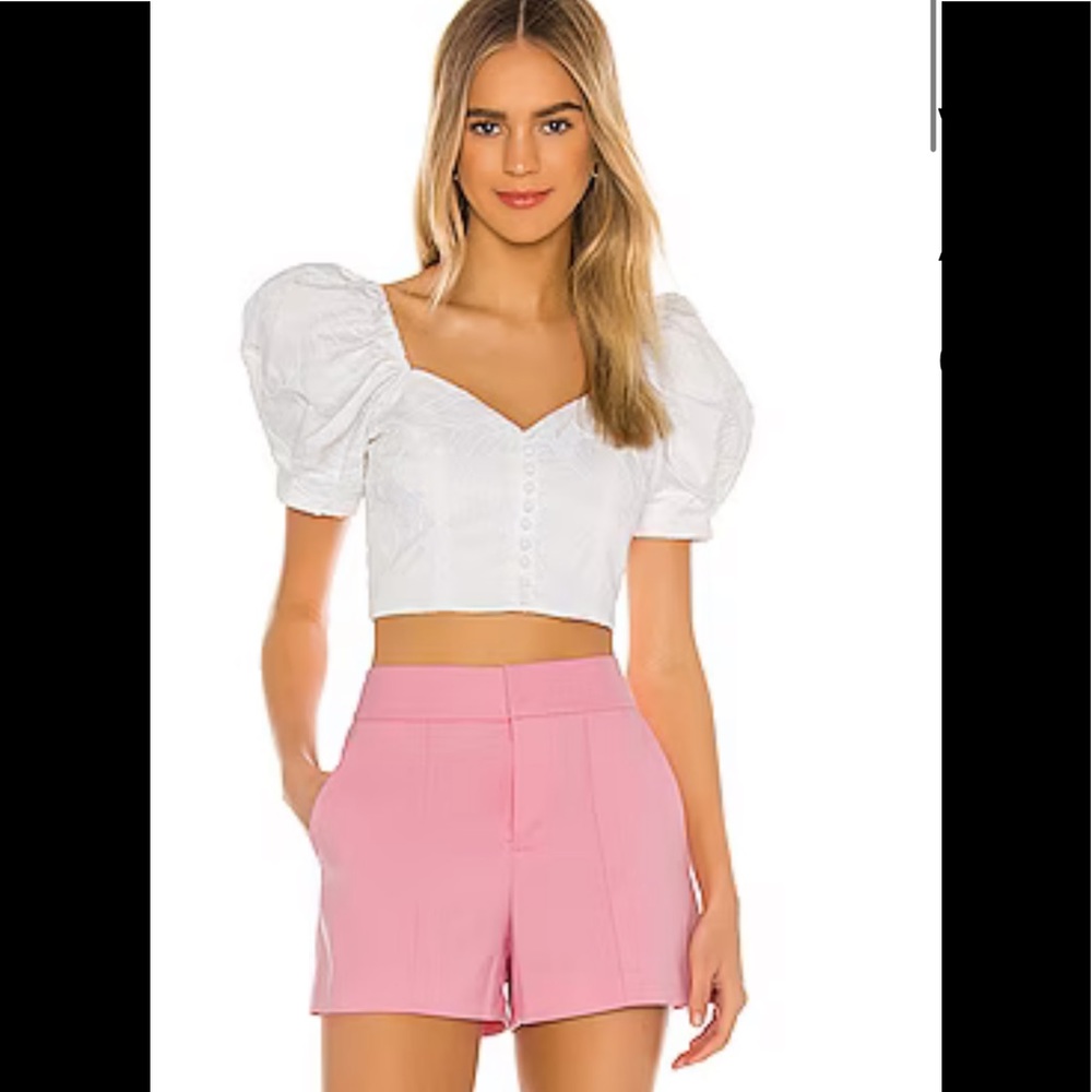N̈ew Alice & Olivia white crop top 10